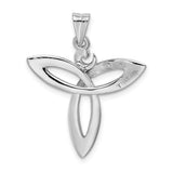 Sterling Silver Celtic Triquetra Pendant with Angel Design and Openwork Knot Symbolism