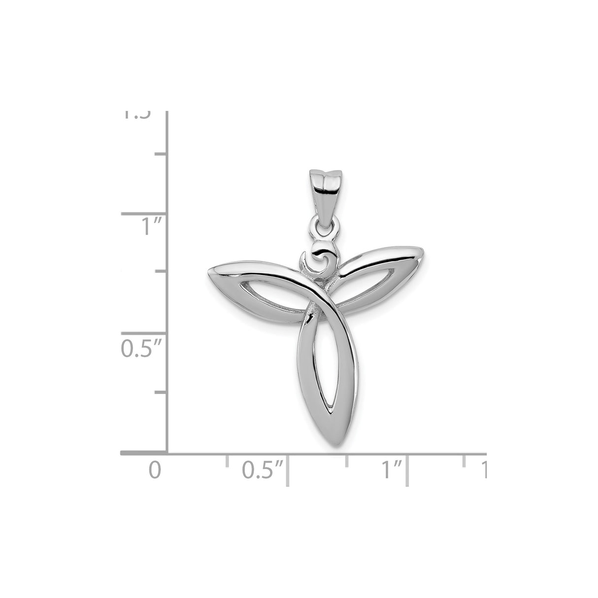 Sterling Silver Celtic Triquetra Pendant with Angel Design and Openwork Knot Symbolism