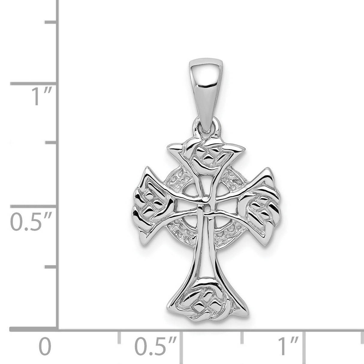 Sterling Silver Celtic Cross Pendant with Floral Charm Design for Men and Women