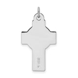 Sterling Silver Cross Pendant with Black Enamel Celtic Knot Design for Men and Women