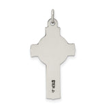 Celtic Cross With Biblical Figures Charm Pendant in Real 925 Sterling Silver