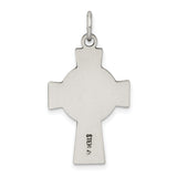 Sterling Silver Cross Pendant with Celtic Inspired Design and Antiqued Religious Detailing