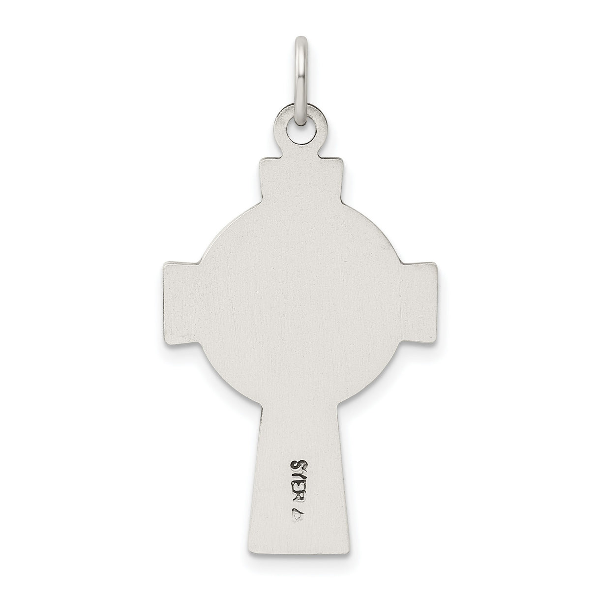 Sterling Silver Celtic Cross Pendant with Oxidized Finish and Etched Detail