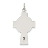Sterling Silver Celtic Cross Pendant with Oxidized Finish and Etched Detail