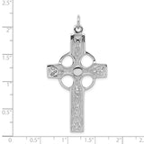 Sterling Silver Celtic Cross Pendant with Filigree Design and Halo Center Wheel