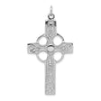 Sterling Silver Celtic Cross Pendant with Filigree Design and Halo Center Wheel