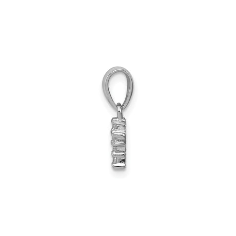 Sterling Silver Cross Pendant with Cubic Zirconia, Minimalist Religious Jewelry for Men and Women