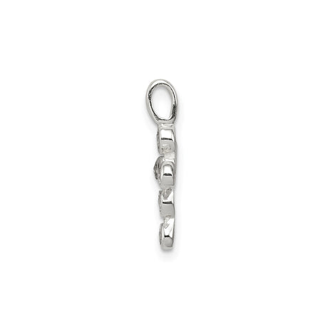 Sterling Silver Cross Pendant with Cubic Zirconia, Minimalist Religious Design