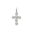 Sterling Silver Cross Pendant with Cubic Zirconia, Minimalist Religious Design