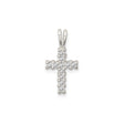 Sterling Silver Cross Pendant with Cubic Zirconia and Round-Cut Diamond Accents