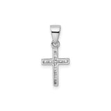 Sterling Silver Cross Pendant with Cubic Zirconia, Polished Faith Symbol Jewelry