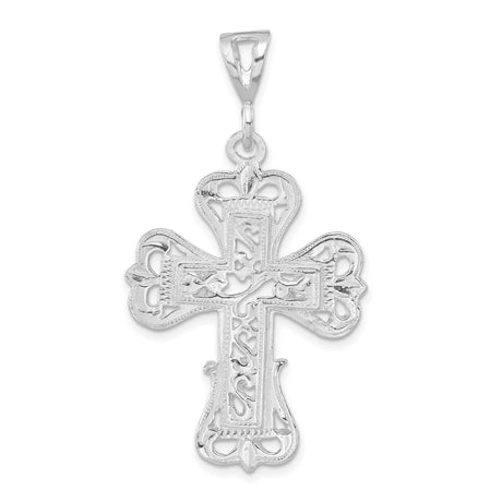 Sterling Silver Cross Pendant with Ornamental Filigree Design, Vintage Style for Men and Women