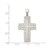 Sterling Silver Cross Pendant with Rock Texture and Matte Finish for Men and Women