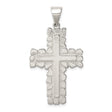 Sterling Silver Cross Pendant with Rock Texture and Matte Finish for Men and Women