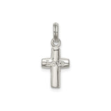 Sterling Silver Cross Pendant, Minimalist Religious Jewelry with Polished Finish for Men and Women