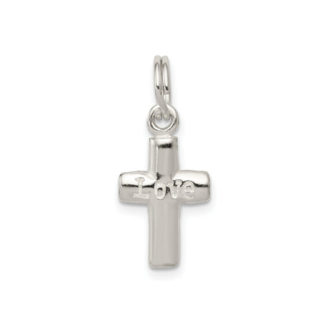 Sterling Silver Cross Pendant, Minimalist Religious Jewelry with Polished Finish for Men and Women