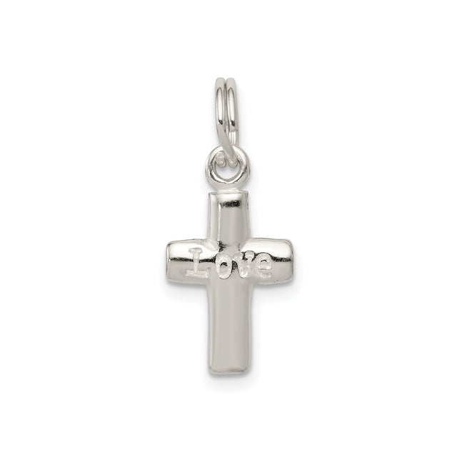 Sterling Silver Cross Pendant, Minimalist Religious Jewelry with Polished Finish for Men and Women