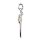 Sterling Silver Cross Pendant with Gold Plated Heart Overlay, Christian Symbol of Faith for Women