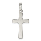 Gold tone Polished Latin Cross Charm Pendant in Real 925 Sterling Silver