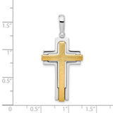 Brushed Polished Cross Charm Pendant in Real 925 Sterling Silver