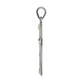 Sterling Silver Latin Cross Pendant with Starburst Detail and Brushed Finish