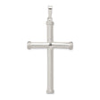 Sterling Silver Cross Pendant with Hollow Polished Design, Smooth Finish Religious Charm