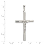 Sterling Silver Crucifix Cross Pendant with Jesus Figure and Modern Sacred Design