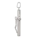 Sterling Silver Crucifix Cross Pendant with Raised Jesus Figure and Polished Robe Design