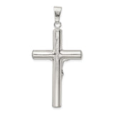 Sterling Silver Crucifix Cross Pendant with Raised Jesus Figure and Polished Robe Design