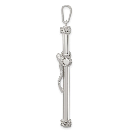 Sterling Silver Crucifix Pendant with Raised Jesus Figure and Rope Detailing