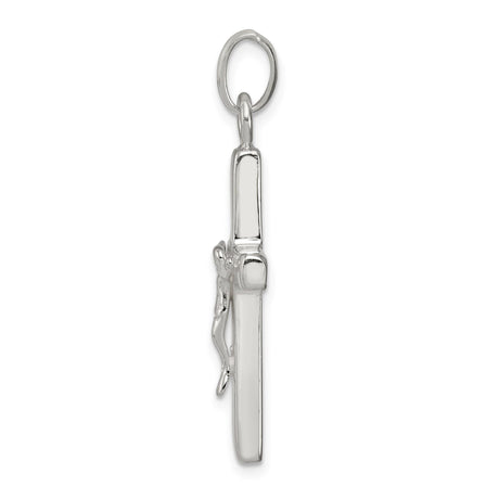 Sterling Silver Crucifix Cross Pendant with Raised Christ Design, Unisex Spiritual Jewelry
