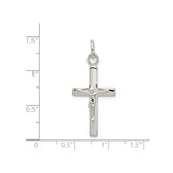 Sterling Silver Crucifix Cross Pendant with Raised Christ Design, Unisex Spiritual Jewelry