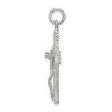 Sterling Silver Crucifix Cross Pendant, Polished Christian Jewelry with Jesus Design