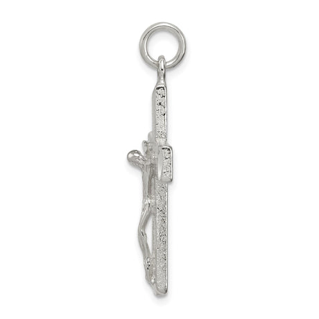 Sterling Silver Crucifix Cross Pendant, Polished Christian Jewelry with Jesus Design