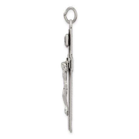 Sterling Silver Crucifix Cross Pendant with INRI Jesus Design and Latin Engraving