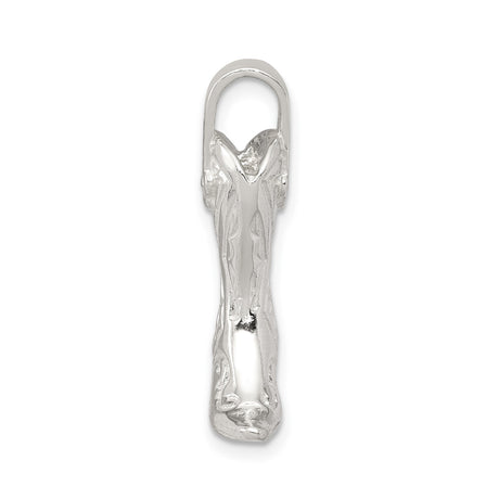 Sterling Silver Cowboy Boot Pendant with Western Charm for Women, Rodeo Style Jewelry