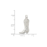Sterling Silver Cowboy Boot Pendant with Western Charm for Women, Rodeo Style Jewelry