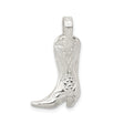 Sterling Silver Cowboy Boot Pendant with Western Charm for Women, Rodeo Style Jewelry
