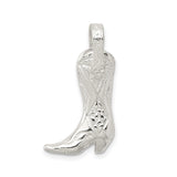 Sterling Silver Cowboy Boot Pendant with Western Charm for Women, Rodeo Style Jewelry