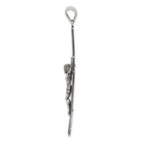 Sterling Silver Crucifix Cross Pendant with INRI Charm and Filigree Detailing