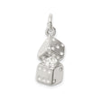 Sterling Silver Dice Pendant Charm with 3D Stacked Dice, Luck and Gambling Theme