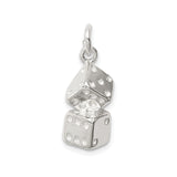 Sterling Silver Dice Pendant Charm with 3D Stacked Dice, Luck and Gambling Theme