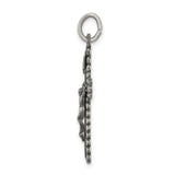 Sterling Silver Crucifix Cross Pendant with INRI Jesus Detail and Antique Finish