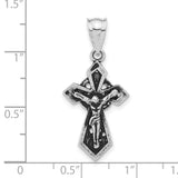 Antiqued Mini INRI Crucifix Charm Pendant in Real 925 Sterling Silver