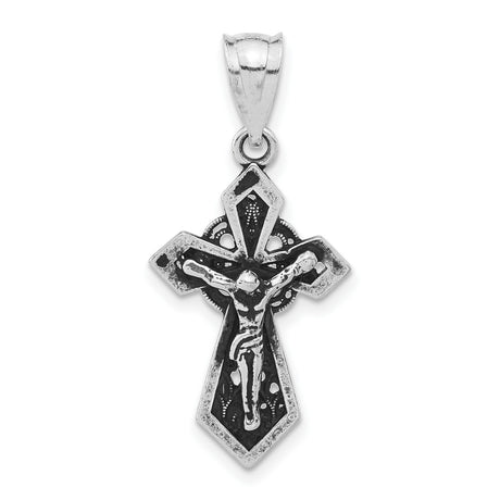 Antiqued Mini INRI Crucifix Charm Pendant in Real 925 Sterling Silver