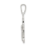 Sterling Silver Crucifix Cross Pendant with Flared Tips, Textured Christian Design