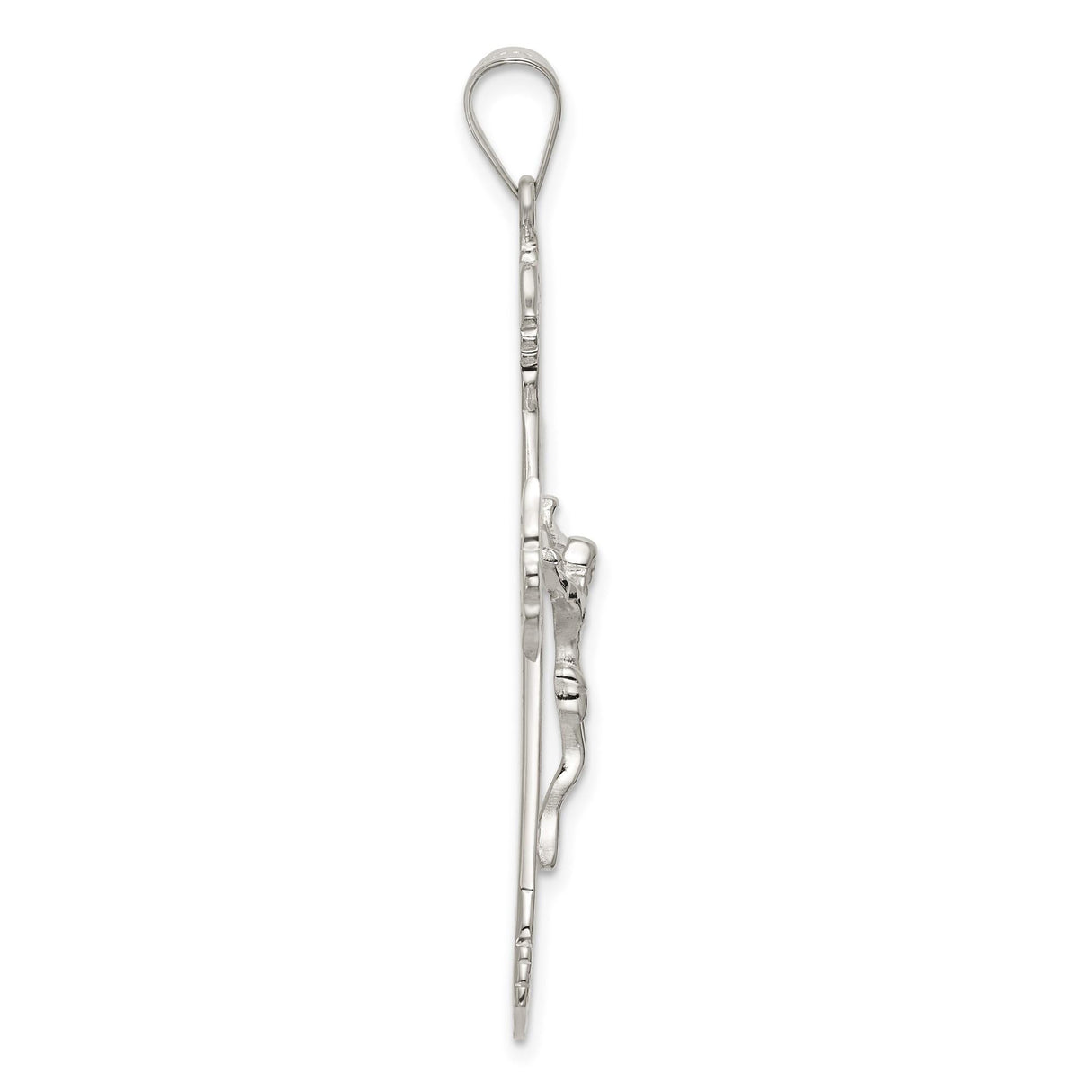 Sterling Silver Crucifix Cross Pendant with INRI Charm, Vintage Baroque Christian Jewelry