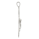 Sterling Silver Crucifix Cross Pendant with INRI Charm, Vintage Baroque Christian Jewelry