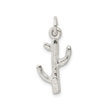 Sterling Silver Cactus Pendant, Desert Plant Charm, Boho Western Style Jewelry for Women or Unisex
