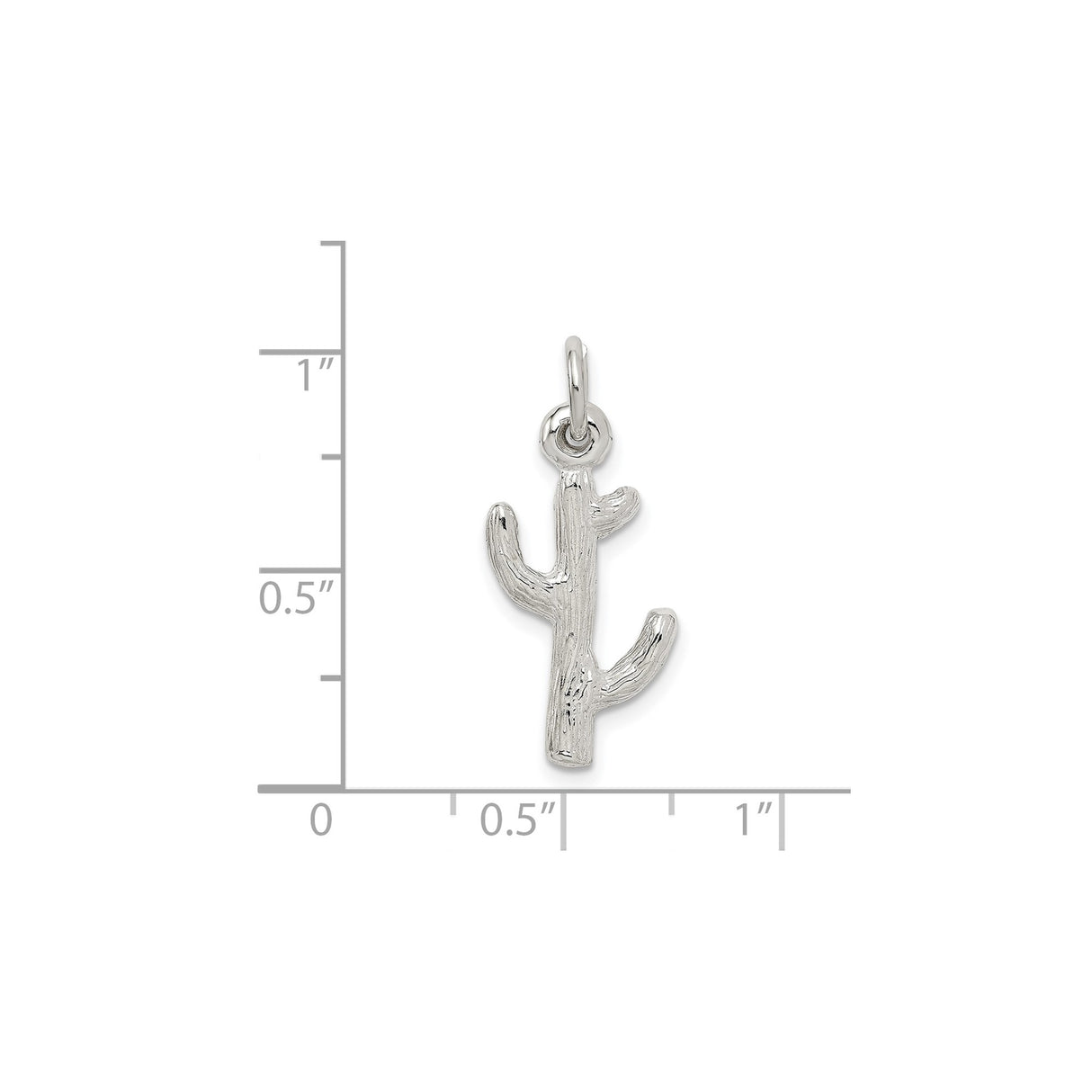 Sterling Silver Cactus Pendant, Desert Plant Charm, Boho Western Style Jewelry for Women or Unisex